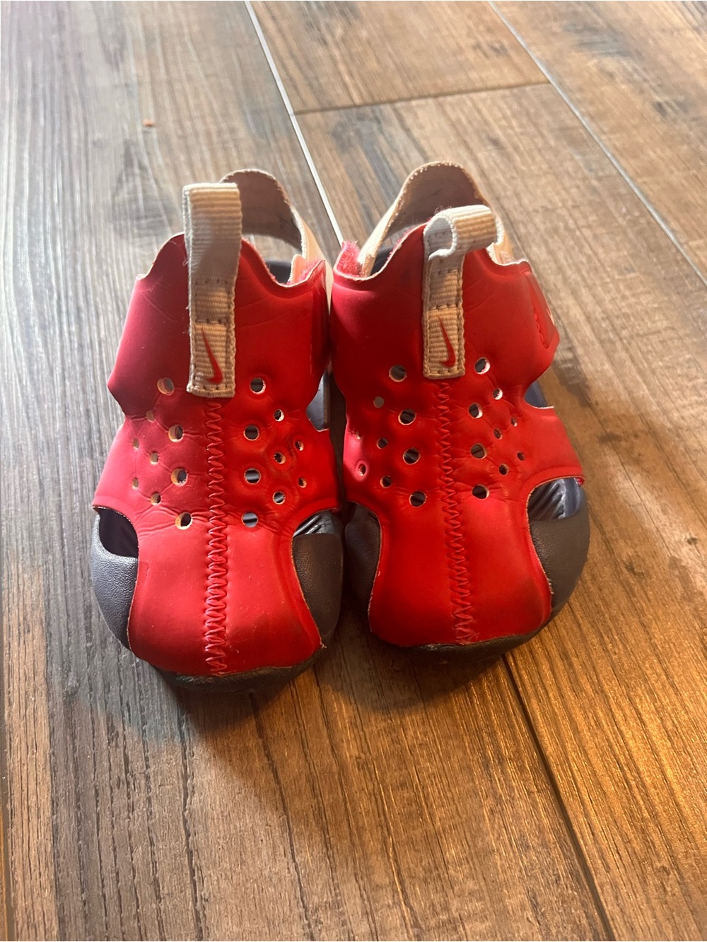 Nike Kids Red and Gray Water Sandals
